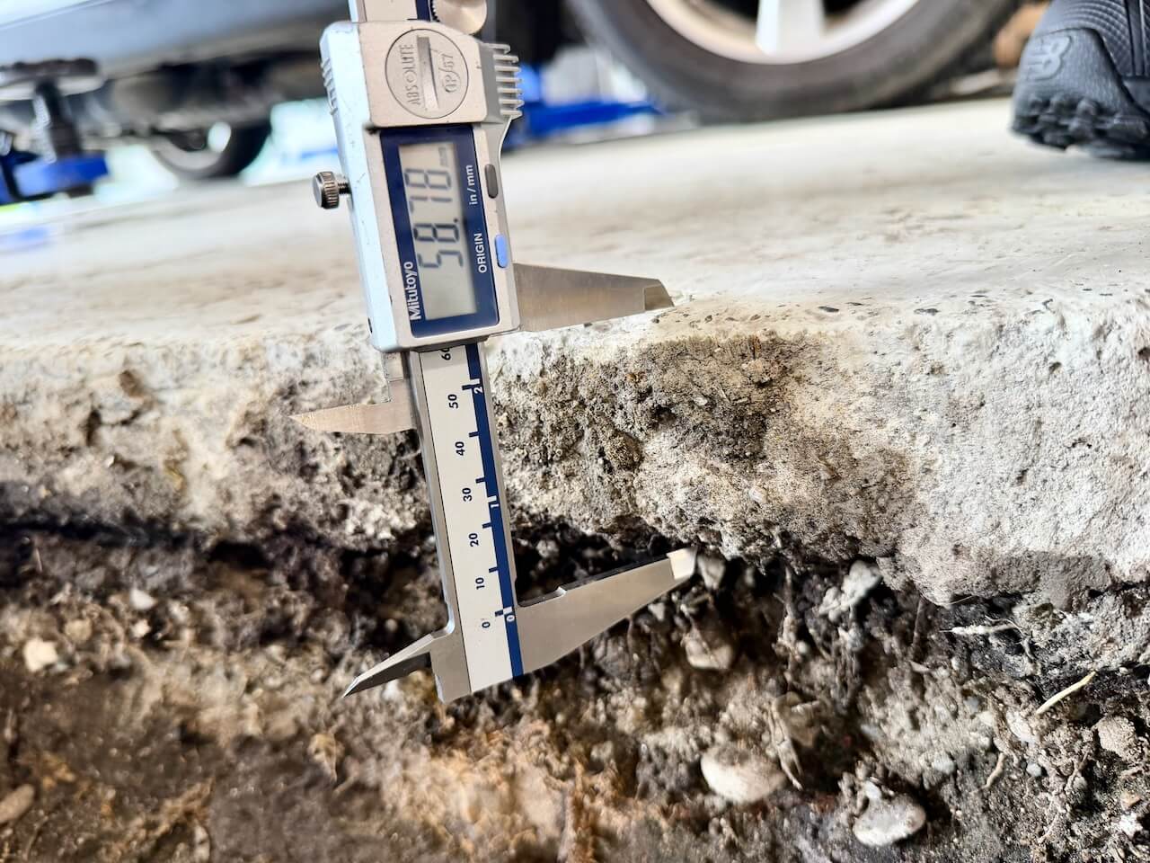 Cut view of inadequate concrete foundation